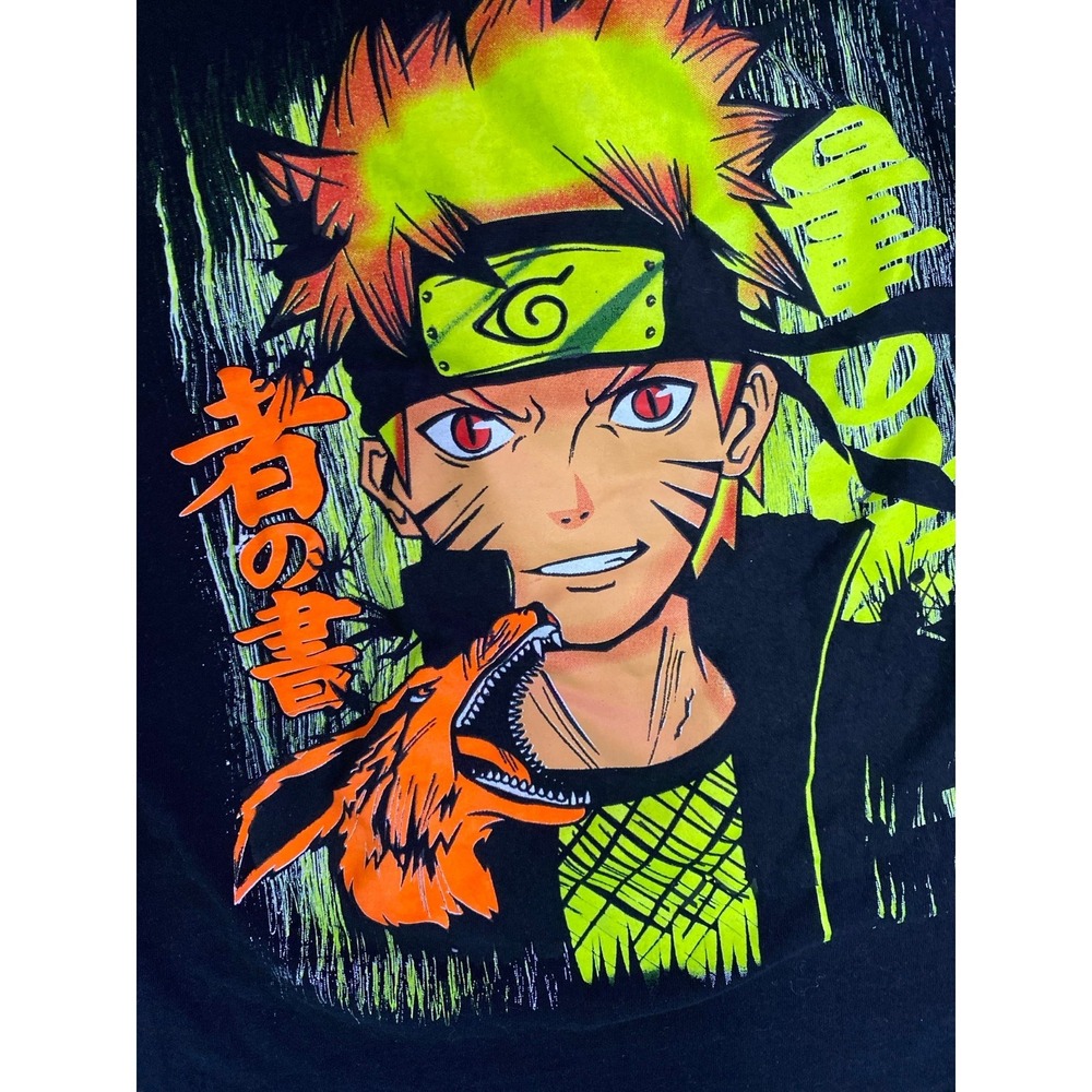 Awesome Neon & Black Naruto T‎ Shirt Size Large Si Lykia - Picture 2 of 5